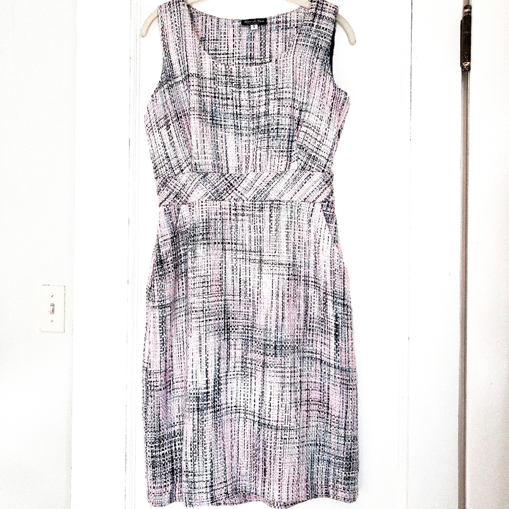Tweed Sheath Sleeveless Dress